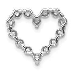 14k White Gold 1/2 carat Lab Grown Diamond VS+ F+ Complete Heart Chain Slide Pendant
