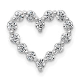 14k White Gold 1/2 carat Lab Grown Diamond VS+ F+ Complete Heart Chain Slide Pendant