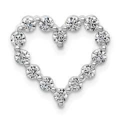 14k White Gold 1/2 carat Lab Grown Diamond VS+ F+ Complete Heart Chain Slide Pendant