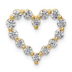 14k 1/2 carat Lab Grown Diamond VS+ F+ Complete Heart Chain Slide Pendant