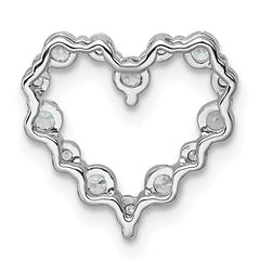 14k White Gold 1/2 carat Lab Grown Diamond VS+ F+ Complete Heart Chain Slide Pendant
