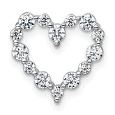 14k White Gold 1/2 carat Lab Grown Diamond VS+ F+ Complete Heart Chain Slide Pendant