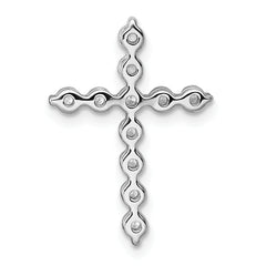 14k White Gold 1/2 carat Lab Grown Diamond VS+ F+ Complete Cross Chain Slide Pendant
