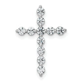 14k White Gold 1/2 carat Lab Grown Diamond VS+ F+ Complete Cross Chain Slide Pendant