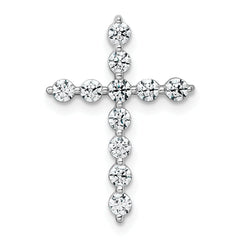 14k White Gold 1/2 carat Lab Grown Diamond VS+ F+ Complete Cross Chain Slide Pendant