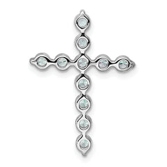14k White Gold 1 carat Lab Grown Diamond VS+ F+ Complete Cross Chain Slide Pendant