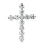 14k White Gold 1 carat Lab Grown Diamond VS+ F+ Complete Cross Chain Slide Pendant