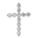14k White Gold 1 carat Lab Grown Diamond VS+ F+ Complete Cross Chain Slide Pendant