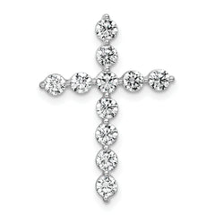 14k White Gold 1 carat Lab Grown Diamond VS+ F+ Complete Cross Chain Slide Pendant
