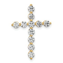 14k 1 carat Lab Grown Diamond VS+ F+ Complete Cross Chain Slide Pendant
