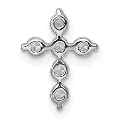 14k White Gold 1/4 carat Lab Grown Diamond VS+ F+ Complete Cross Chain Slide Pendant
