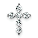14k White Gold 1/4 carat Lab Grown Diamond VS+ F+ Complete Cross Chain Slide Pendant