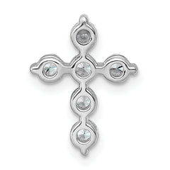 14k White Gold 1/2 carat Lab Grown Diamond VS+ F+ Complete Cross Chain Slide Pendant