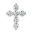 14k White Gold 1/2 carat Lab Grown Diamond VS+ F+ Complete Cross Chain Slide Pendant