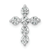 14k White Gold 1/2 carat Lab Grown Diamond VS+ F+ Complete Cross Chain Slide Pendant