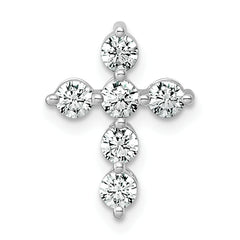 14k White Gold 1/2 carat Lab Grown Diamond VS+ F+ Complete Cross Chain Slide Pendant