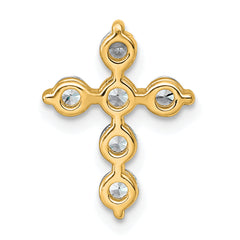 14k 1/2 carat Lab Grown Diamond VS+ F+ Complete Cross Chain Slide Pendant