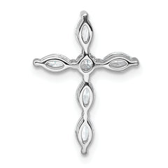 14k White Gold 1/2 carat Lab Grown Diamond VS+ F+ Complete Cross Chain Slide Pendant