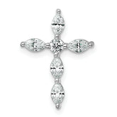 14k White Gold 1/2 carat Lab Grown Diamond VS+ F+ Complete Cross Chain Slide Pendant
