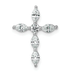 14k White Gold 1/2 carat Lab Grown Diamond VS+ F+ Complete Cross Chain Slide Pendant