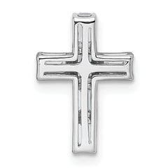 14k White Gold 3/4 carat Lab Grown Diamond VS+ F+ Complete Cross Chain Slide Pendant