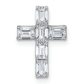 14k White Gold 3/4 carat Lab Grown Diamond VS+ F+ Complete Cross Chain Slide Pendant