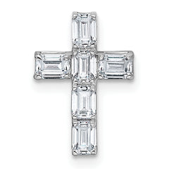 14k White Gold 3/4 carat Lab Grown Diamond VS+ F+ Complete Cross Chain Slide Pendant