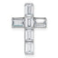 14k White Gold 1 5/8 carat Lab Grown Diamond VS+ F+ Complete Cross Chain Slide Pendant