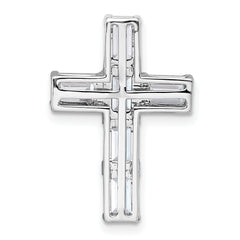 14k White Gold 3 carat Lab Grown Diamond VS+ F+ Complete Cross Chain Slide Pendant