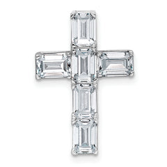 14k White Gold 3 carat Lab Grown Diamond VS+ F+ Complete Cross Chain Slide Pendant