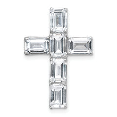 14k White Gold 4 5/8 carat Lab Grown Diamond VS+ F+ Complete Cross Chain Slide Pendant