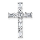14k White Gold 1 carat Lab Grown Diamond VS+ F+ Complete Cross Chain Slide Pendant
