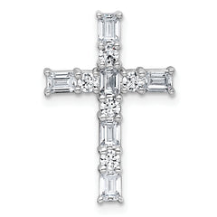 14k White Gold 1 carat Lab Grown Diamond VS+ F+ Complete Cross Chain Slide Pendant