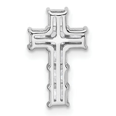 14k White Gold 5/8 carat Lab Grown Diamond VS+ F+ Complete Cross Chain Slide Pendant