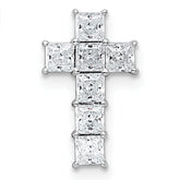 14k White Gold 5/8 carat Lab Grown Diamond VS+ F+ Complete Cross Chain Slide Pendant