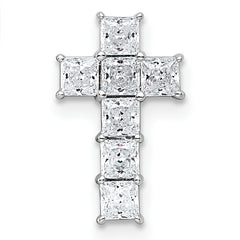 14k White Gold 5/8 carat Lab Grown Diamond VS+ F+ Complete Cross Chain Slide Pendant