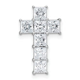 14k White Gold 1 3/4 carat Lab Grown Diamond VS+ F+ Complete Cross Chain Slide Pendant