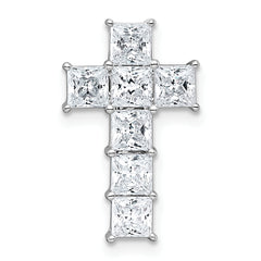 14k White Gold 1 3/4 carat Lab Grown Diamond VS+ F+ Complete Cross Chain Slide Pendant