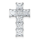 14k White Gold 2 5/8 carat Lab Grown Diamond VS+ F+ Complete Cross Chain Slide Pendant