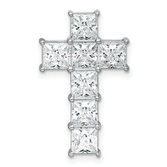 14k White Gold 3 1/2 carat Lab Grown Diamond VS+ F+ Complete Cross Chain Slide Pendant