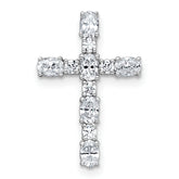 14k White Gold 5/8 carat Lab Grown Diamond VS+ F+ Complete Cross Chain Slide Pendant