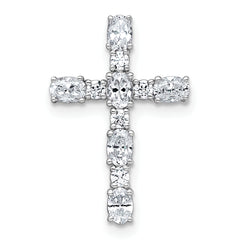 14k White Gold 5/8 carat Lab Grown Diamond VS+ F+ Complete Cross Chain Slide Pendant