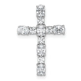 14k White Gold 1 carat Lab Grown Diamond VS/SI+ G+ Complete 18 inch Cross Chain Slide Pendant Necklace