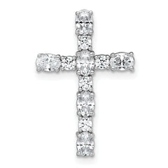 14k White Gold 1 carat Lab Grown Diamond VS/SI+ G+ Complete 18 inch Cross Chain Slide Pendant Necklace