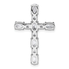 14k White Gold 1 3/4 carat Lab Grown Diamond VS+ F+ Complete Cross Chain Slide Pendant