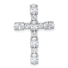 14k White Gold 1 3/4 carat Lab Grown Diamond VS+ F+ Complete Cross Chain Slide Pendant