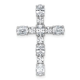 14k White Gold 2 1/3 carat Lab Grown Diamond VS+ F+ Complete Cross Chain Slide Pendant