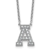 14k White Gold 1/2 carat Lab Grown Diamond VS+ F+ Complete Letter A 18 inch Initial Necklace