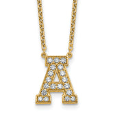 14k 1/2 carat Lab Grown Diamond VS+ F+ Complete Letter A 18 inch Initial Necklace