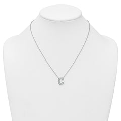 14k White Gold 1/3 carat Lab Grown Diamond VS+ F+ Complete Letter C 18 inch Initial Necklace